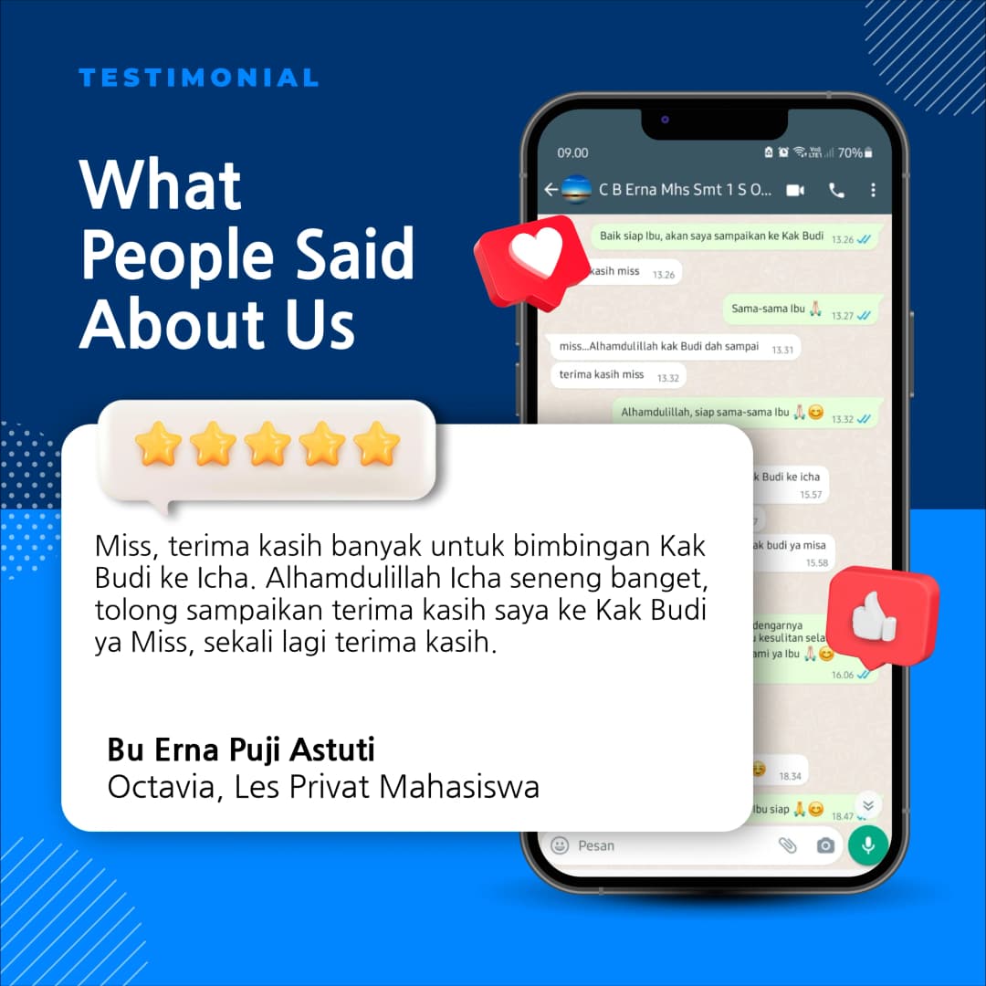 Testimoni Testimoni alfa les privat mahasiswa siswa octavia